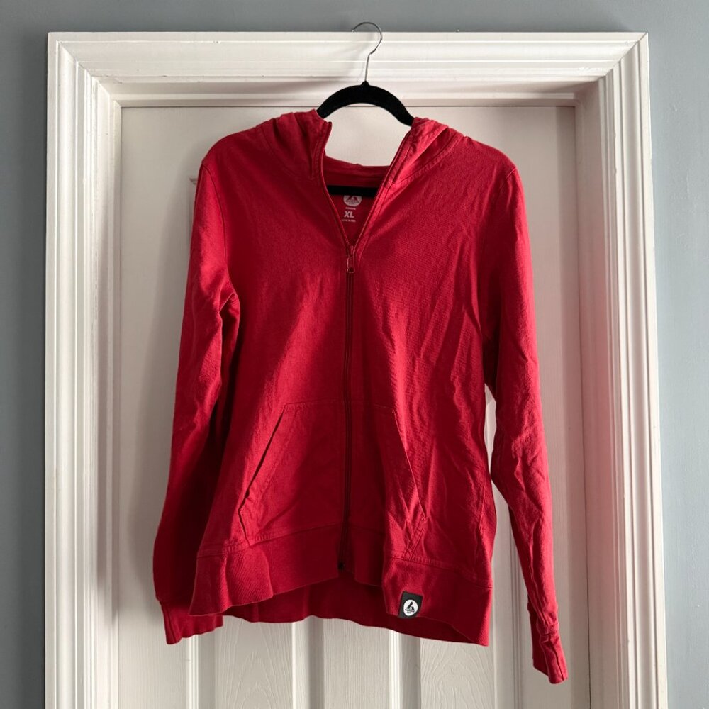 American Giant Women's Classic Full Zip Hoodie in Red